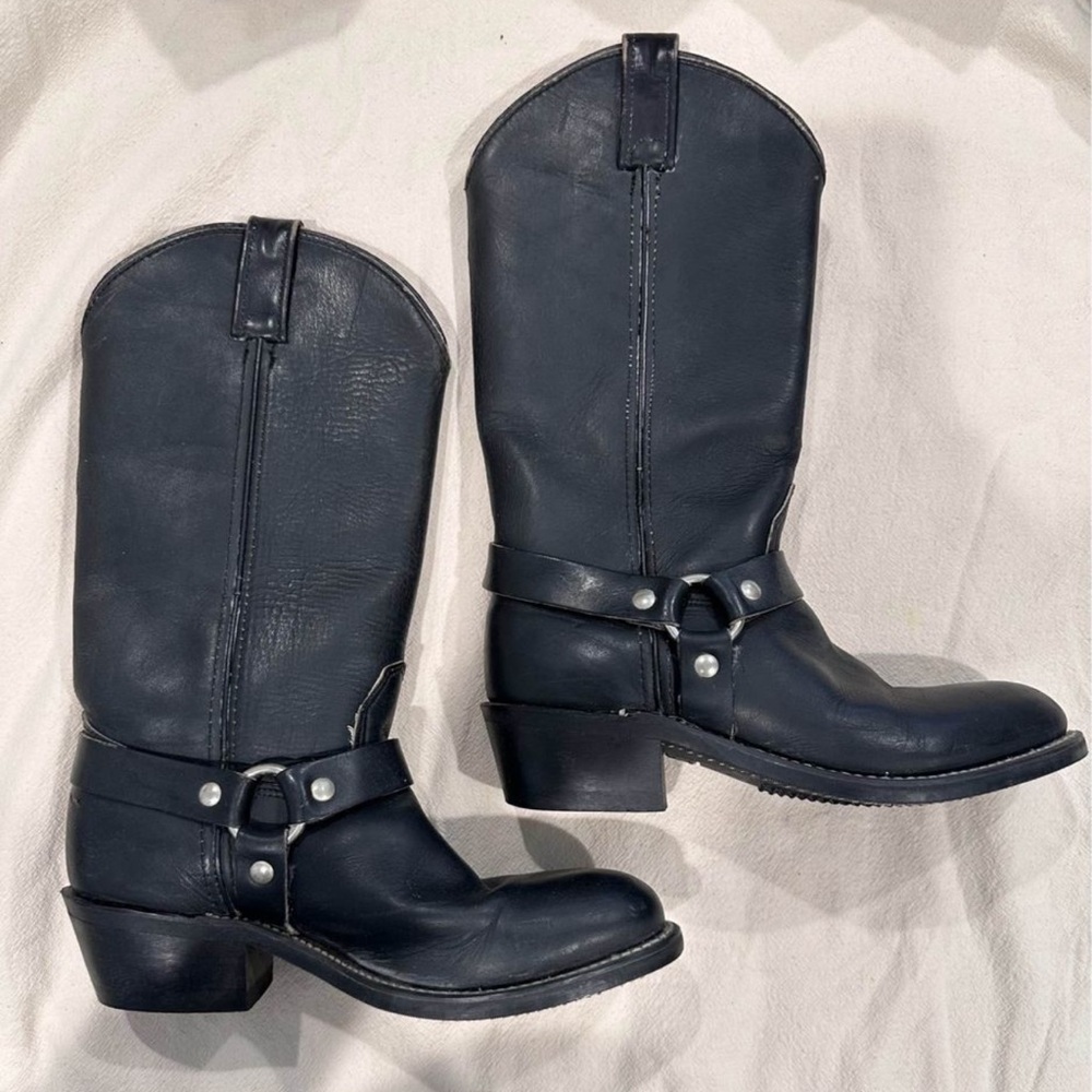 Black leather boots